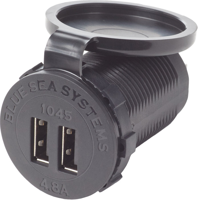 BlueSea Dual USB Einbau-Steckdose 4.8A (rund)