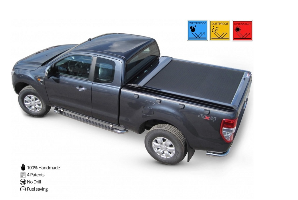 FORD Ranger XLT (Space Cab) ab 11/2012 & 2016+ SOT 1307 black matt Laderaumabdeckung - Rollverdeck