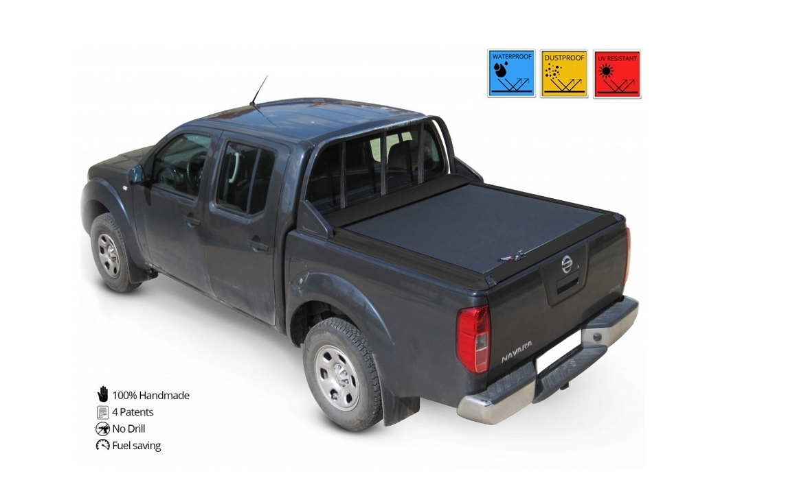 NISSAN Navara D40 Double Cab mit OEM ladder rack SOT 13021 black matt Laderaumabdeckung