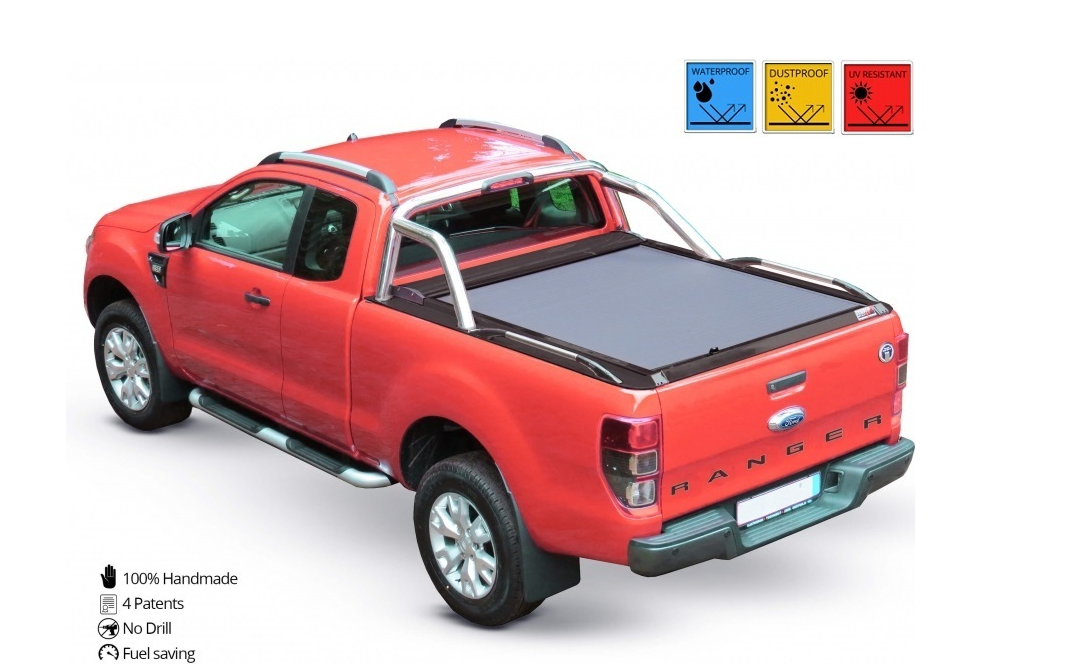 FORD Ranger LIMITED S/C ab 11/2012+ & 2016+ SOT 1307 black matt Laderaumabdeckung - Rollverdeck