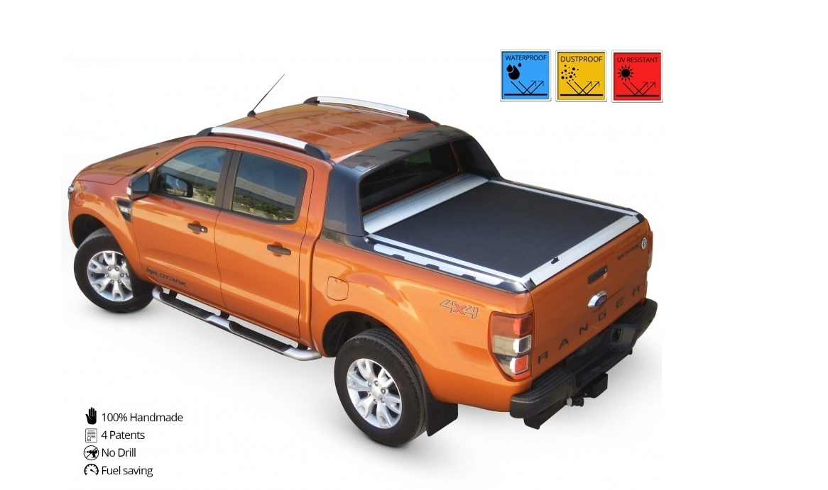 FORD Ranger WildTrak D/C ab 11/2012+ SOT 1308 SILVER Laderaumabdeckung inkl. Ladekantenschutz