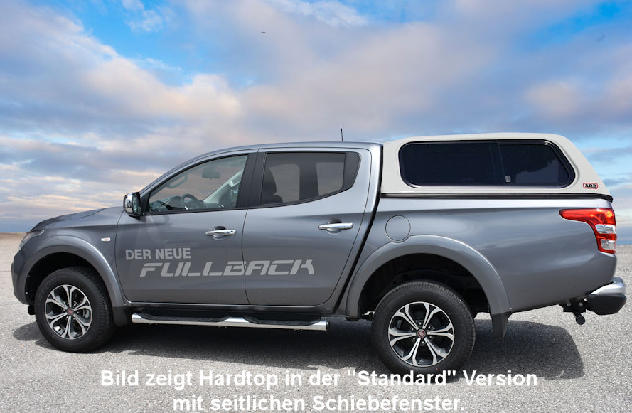 Touring Hardtop für Fiat Fullback ab '15, Doka, Flach Seitl. Klappfenster - THEGREENMONKEY