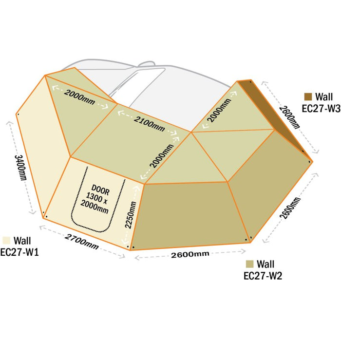 Darche Eclipse 270 W1 links Seitenteil