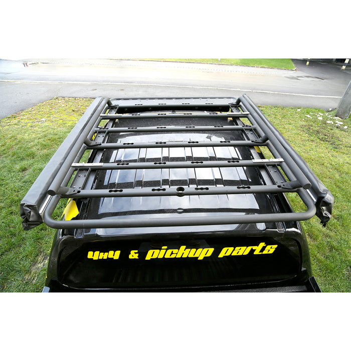 Dachträger NAVIS Nissan Navara flach Alu schwarz optional mit Reling by horntools Offroad 4x4 Dachzelt