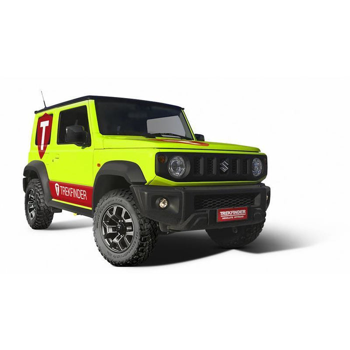 Höherlegungsfahrwerk TREKFINDER für SUZUKI Jimny II +40-50 mm OHNE verbauter Seilwinde/ EXKL. Stahlflexbremsleitungssatz