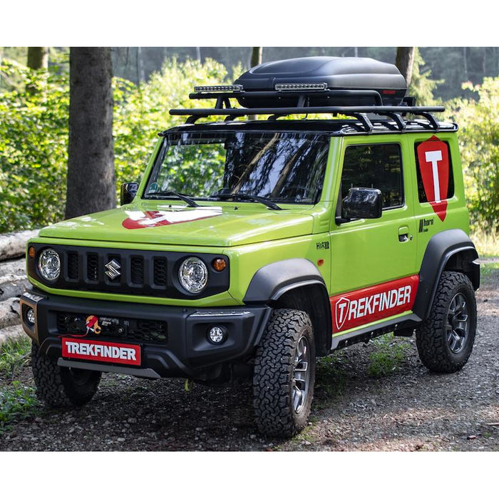 Höherlegungsfahrwerk TREKFINDER für SUZUKI Jimny II +40-50 mm OHNE verbauter Seilwinde/ INKL. Stahlflexbremsleitungssatz