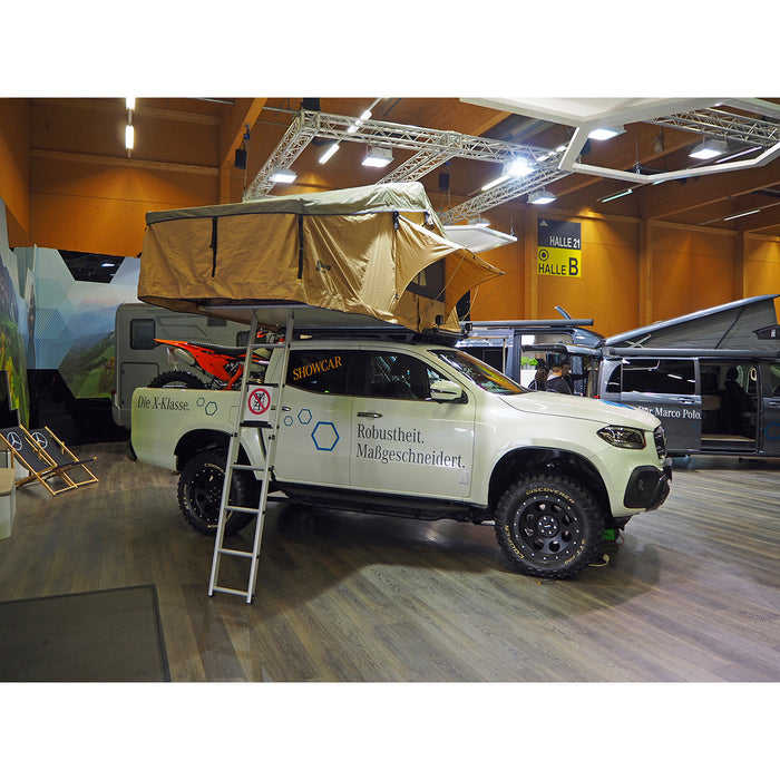 Dachträger NAVIS Nissan Navara flach Alu schwarz optional mit Reling by horntools Offroad 4x4 Dachzelt