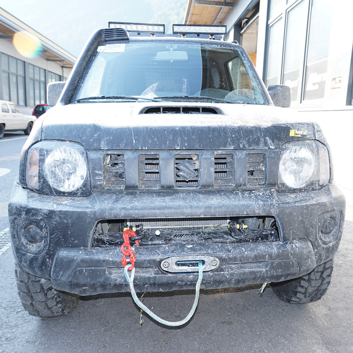 Seilwindensystem Alpha 9.9 für Suzuki Jimny FJ 4,3 t Zugkraft Elektrowinde Seilwinde 12V horntools Zubehör