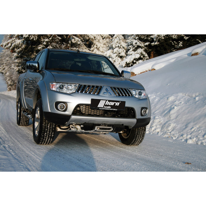 Seilwindensystem Alpha 9.9 für Mitsubishi L200 06-15 4,3to Kunststoffseil Seilwinde 12V horntools