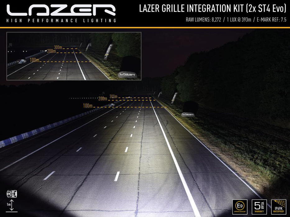 Lazer Lamps Kühlergrill-Kit Vw T6.1 (2019+) Inkl. 2X St4 Evolution