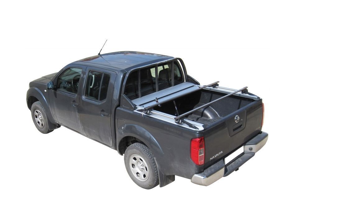 NISSAN Navara D40 Double Cab mit OEM ladder rack SOT 13021 Aluminium eloxiert Laderaumabdeckung