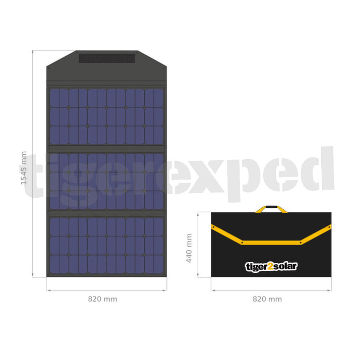 Solartasche 180Wp "big tiger 180" mit Kabelsatz (ETFE-Oberfläche, 3x60W)