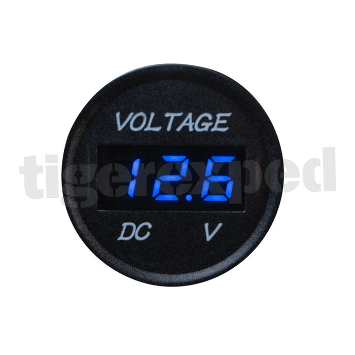 Voltmeter 12V / 24V mit Digital LED Display wasserdicht, Einbaumessgerät