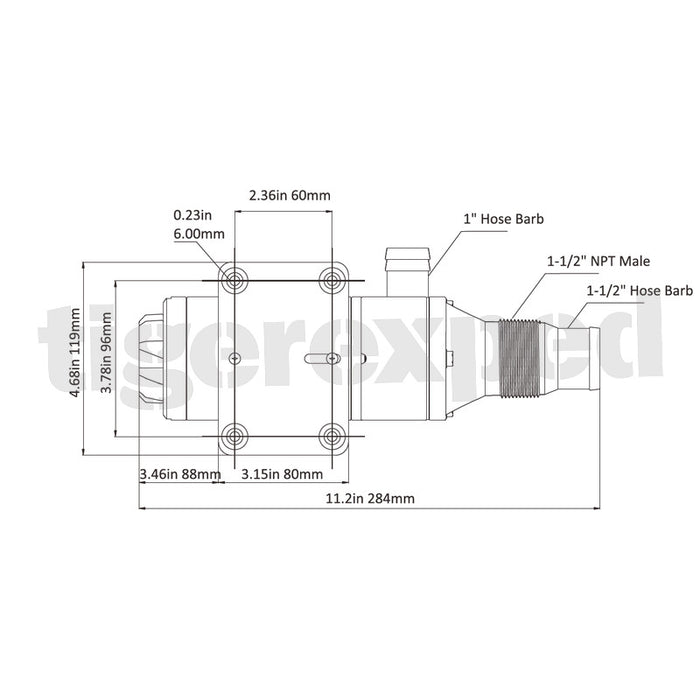 Zerhacker-Pumpe 12v, 45.0lpm-12.0gpm